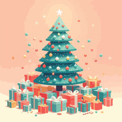 beautiful christmas tree vector image