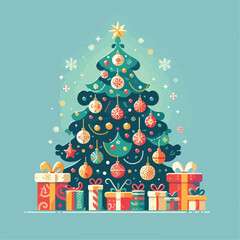 beautiful christmas tree vector image