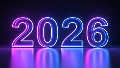 Neon sign that reads 2026