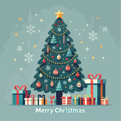 beautiful christmas tree vector image