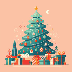 beautiful christmas tree vector image