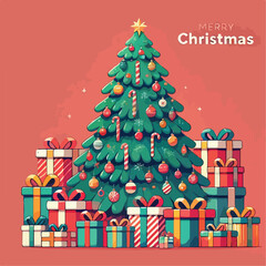 beautiful christmas tree vector image