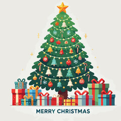 beautiful christmas tree vector image