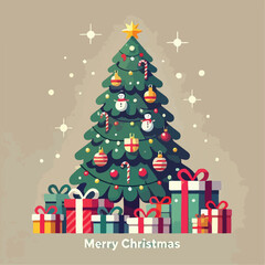 beautiful christmas tree vector image