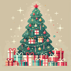 beautiful christmas tree vector image