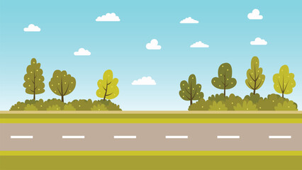 road landscape animation background vector illustration