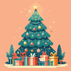 beautiful christmas tree vector image