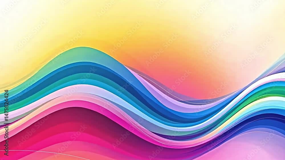 Fototapete vibrant abstract design featuring series of flowing multicolored waves. background transitions smoot