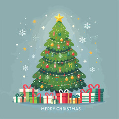 beautiful christmas tree vector image