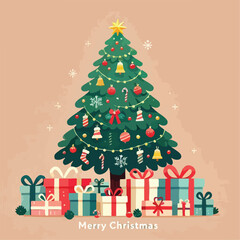 beautiful christmas tree vector image