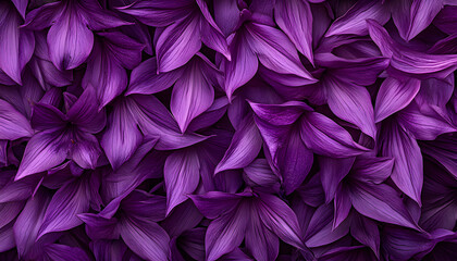 Naklejka premium Vibrant purple flower petals create a stunning natural texture background. Ideal for design projects needing a rich, luxurious feel.