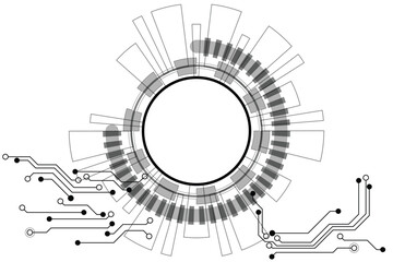Vector circuit board communication concept for technology background