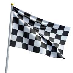 Illustrate a dynamic, waving checkered flag against a white background. © Md. Habibur