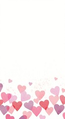Valentine's day hearts background, pink and red hearts for love and romance themed designs and wallpapers