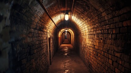 Fototapeta premium Interior tunnel with light at the end