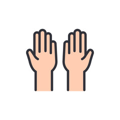 Obraz premium Two Human Hands Symbolizing Unity And Offering In A Vector Style