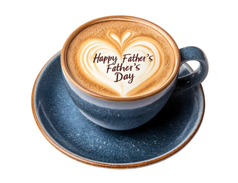 Coffee Cup with fathers day -Themed Artwork – White Background