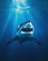Fototapeta premium Great white shark underwater