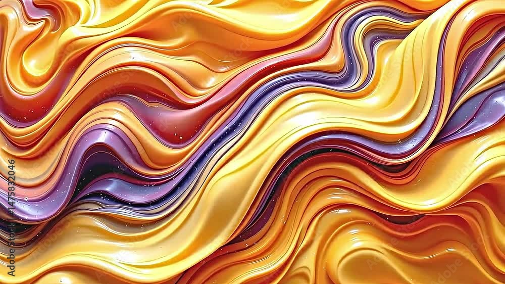 Fototapete blend of vibrant colors primarily shades of orange yellow purple creating fluid dynamic visual effec