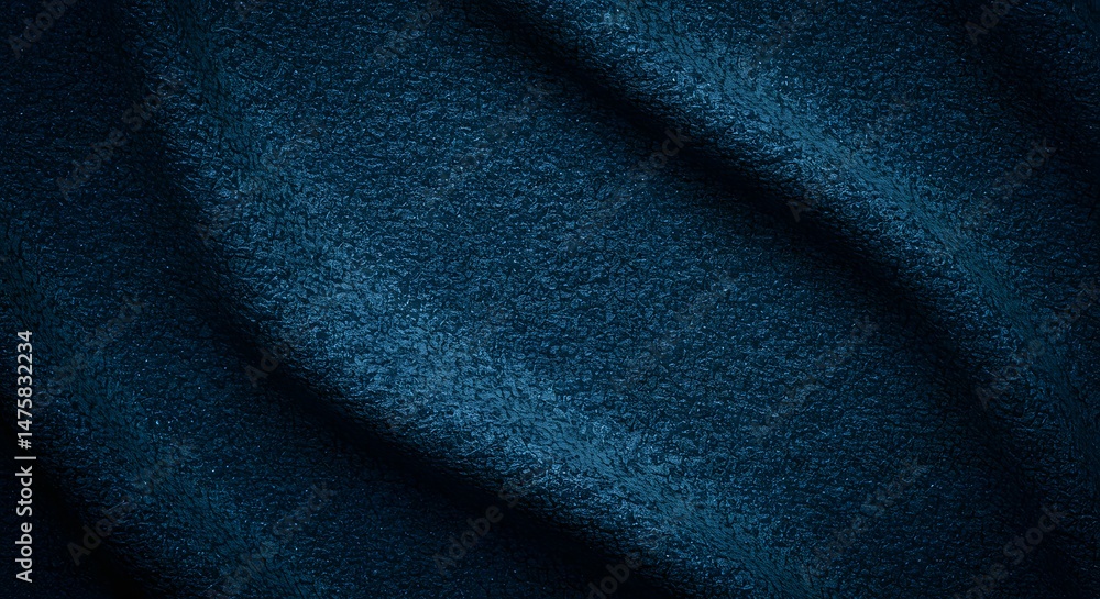 Aufkleber deep teal fabric texture luxurious draped textile background for design projects