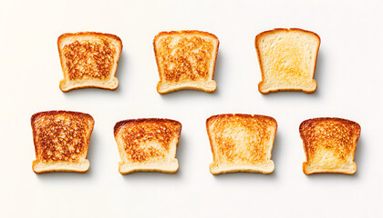 Toasted Bread Slices with White Background.