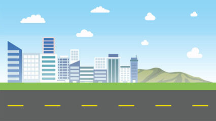 building city road animation background vector illustration