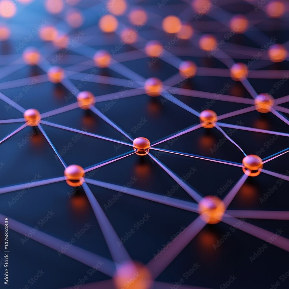 Aufkleber abstract depiction of a network showing connections between nodes, highlighting technology and innov