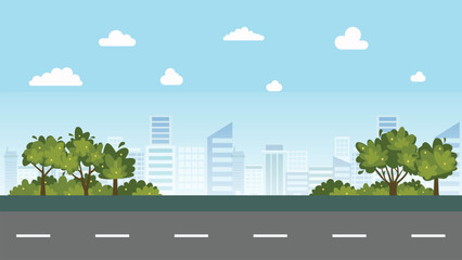 building city road animation background vector illustration