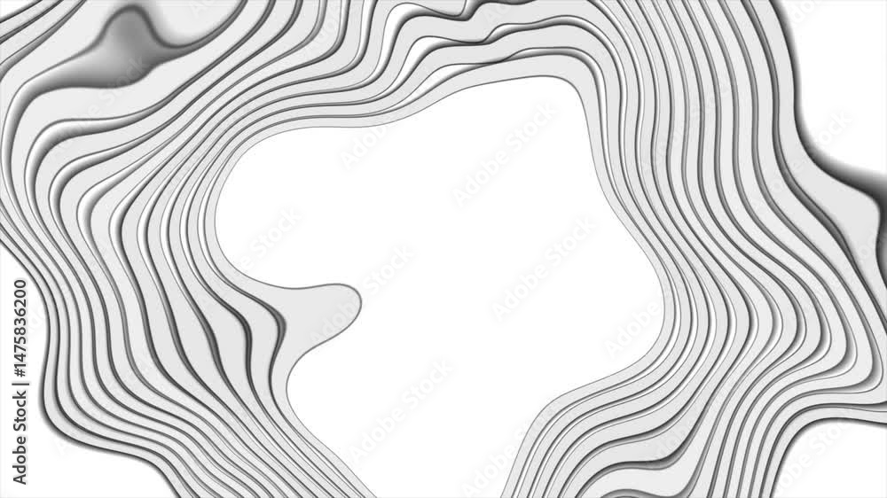 Aufkleber grey white curved wavy circular lines pattern abstract geometric background. seamless looping modern