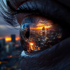 Urban vision: cityscape reflection in human eye reveals metropolitan horizons