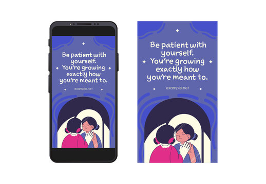 Blue And White Growth Motivation Mirror Reflection Design