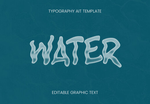 Blue And White Font Water Fresh Style Text Effect