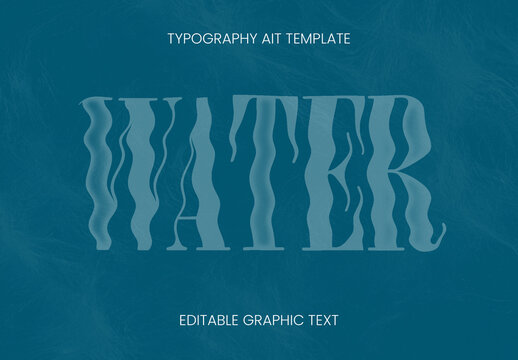 Blue And White Font Liquid Water Wavy Text Effect