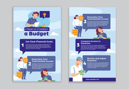 Blue And Yellow Budget Planning Finance Guide Infographics
