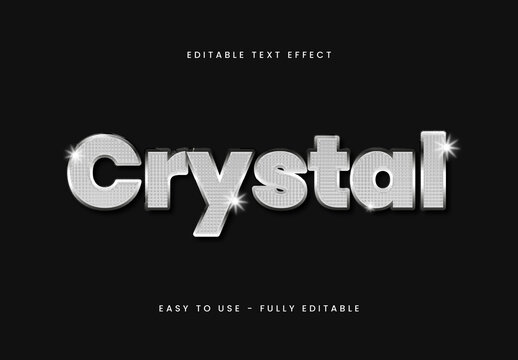 Silver Crystal Font Shiny Glow Reflective Text Effect