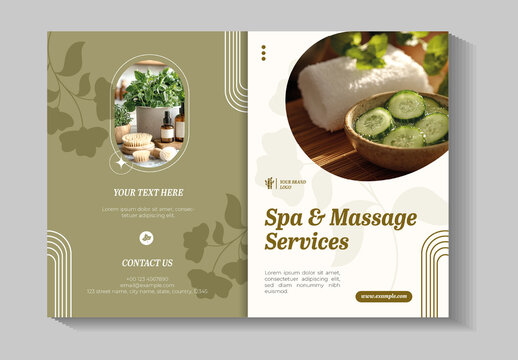 Green Relaxing Wellness Treatment Spa Brochure Template