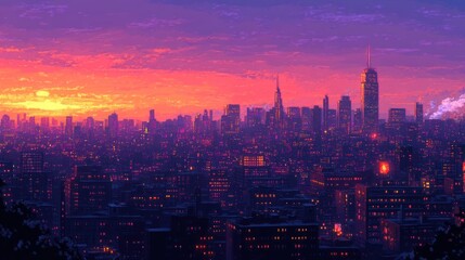 Fototapeta premium City skyline at sunset