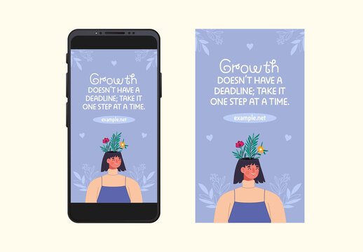 Motivational Minimal Quote Floral Positive Message Stories