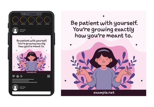 Purple And Pink Growth Motivation Quote Social Media