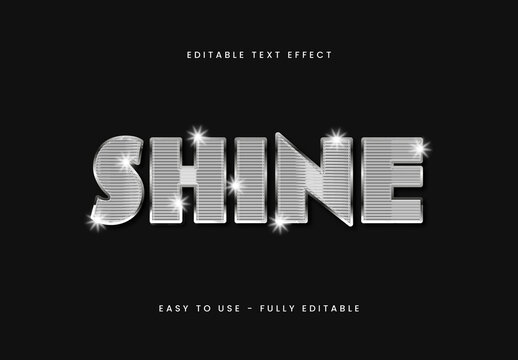 Silver Glossy Font Shine Line Luxury Text Effect