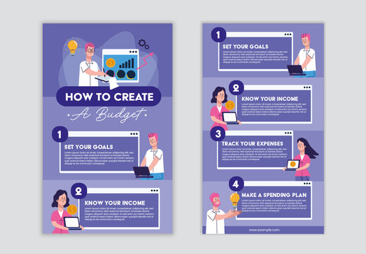 Purple And White Budget Finance Planning Infographics