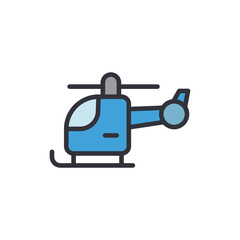 Simple Blue Helicopter Isolated On A Transparent Canvas Design