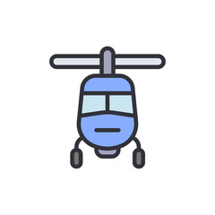 Stylized Helicopter Illustration On Transparent Backdrop In Modern Design