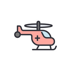 Medical Rescue Helicopter Icon Flying For Health Transportation Service