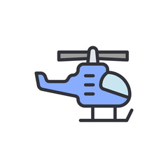 Cartoon Helicopter Flying With Blue Color Scheme And Transparent View