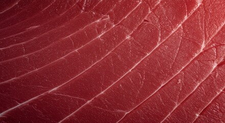 Crimson Tuna Closeup of Vibrant Red Fish Meat Texture.