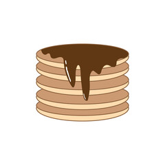 round chocolate cake icon design for birthday vector illustration
