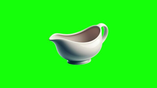 Gravy boat green screen animation motion graphic in 4K high resolution.