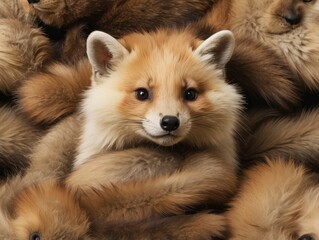 How about: "Russian Fur Hats Featuring Vintage Soviet Union Logos"?