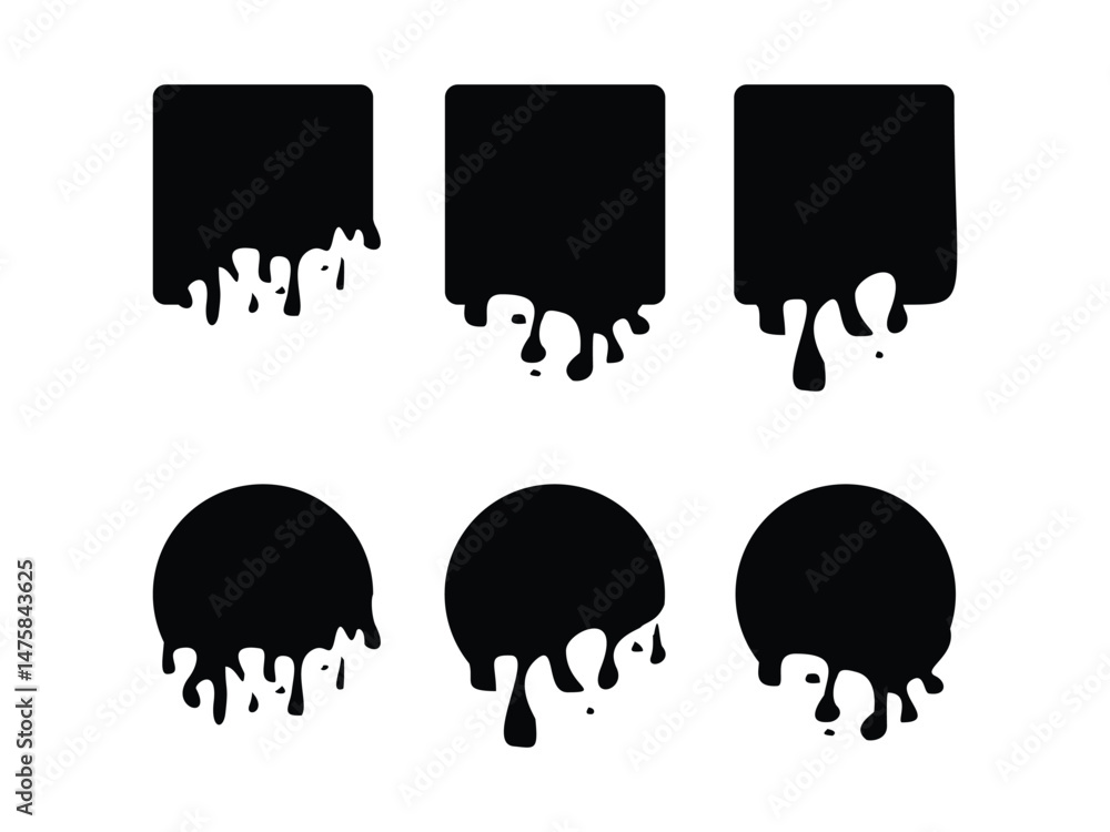 Poster abstract ink drops symbol icon design vector isolated transparent background